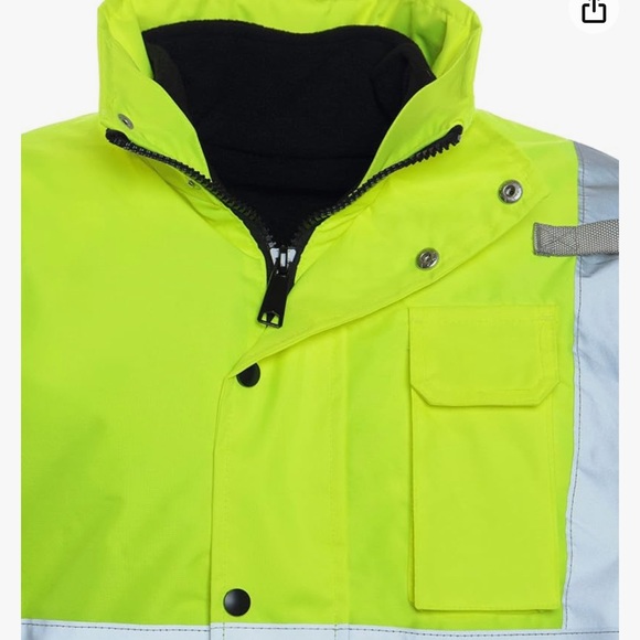 Utility Pro Hi-Visibility Reflective Bomber Jacket with removable Fleece Lining - Picture 3 of 9